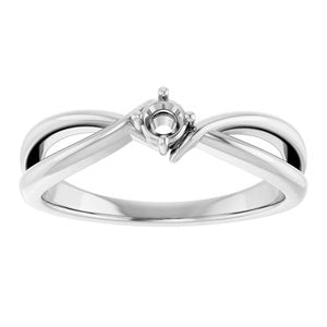 14K X1 White Gold 3 mm Round Ring Mounting – image 6