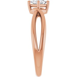 10K Rose Gold 3.75x3.75 mm Square Ring Mounting – image 7