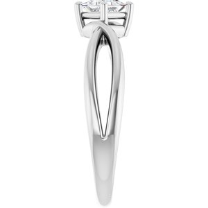 14K White Gold 3.75x3.75 mm Square Ring Mounting – image 7
