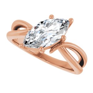 10K Rose Gold 12x6 mm Marquise Ring Mounting – image 8