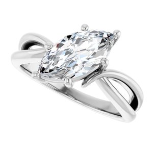 18K White Gold 12x6 mm Marquise Ring Mounting – image 8