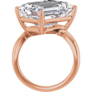 10K Rose Gold 16x12 mm Emerald Ring Mounting – image 3