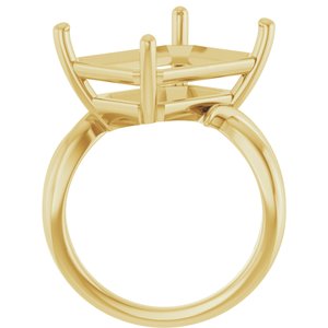14K Yellow Gold 16x12 mm Emerald Ring Mounting – image 4