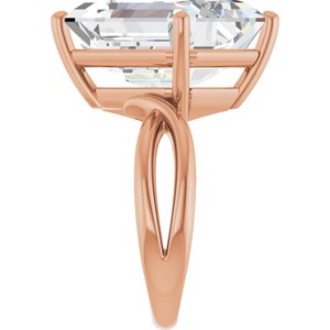 10K Rose Gold 16x12 mm Emerald Ring Mounting – image 7