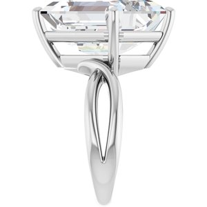 14K White Gold 16x12 mm Emerald Ring Mounting – image 7