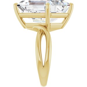 18K Yellow Gold 16x12 mm Emerald Ring Mounting – image 7