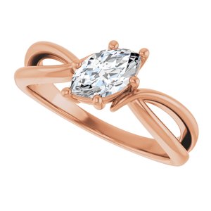10K Rose Gold 8x4.5 mm Marquise Ring Mounting – image 8