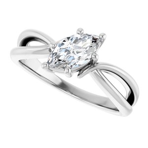 10K White Gold 8.5x4.5 mm Marquise Ring Mounting – image 8