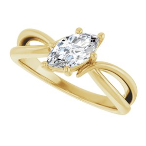 14K Yellow Gold 8.5x4.5 mm Marquise Ring Mounting – image 8