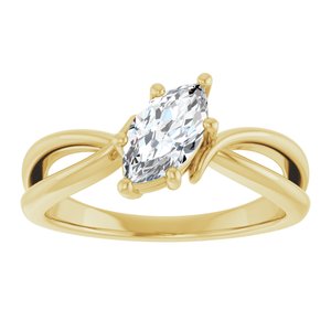 14K Yellow Gold 8.5x4.5 mm Marquise Ring Mounting – image 5