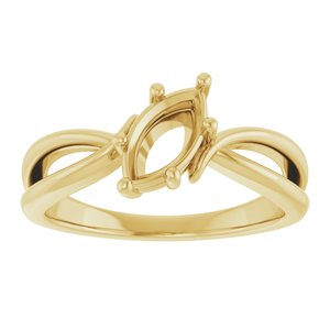 18K Yellow Gold 8.5x4.5 mm Marquise Ring Mounting – image 6
