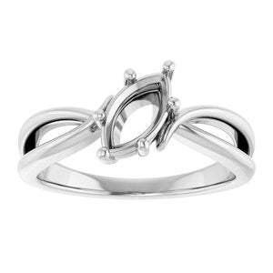 14K White Gold 8.5x4.5 mm Marquise Ring Mounting – image 6