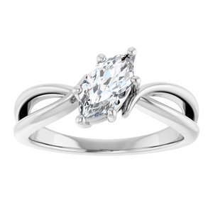 10K White Gold 8.5x4.5 mm Marquise Ring Mounting – image 5