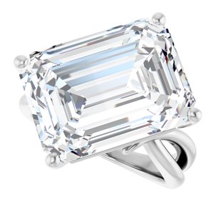 Sterling Silver 16x12 mm Emerald Ring Mounting – image 8