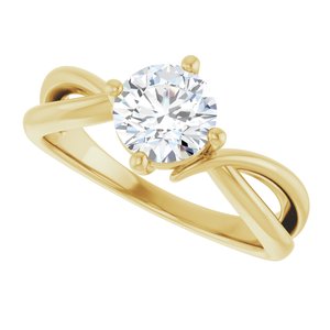14K Yellow Gold 6.5 mm Round Ring Mounting – image 8