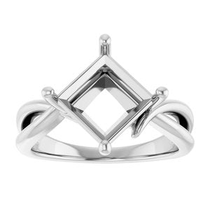 Sterling Silver 8x8 mm Square Ring Mounting – image 6