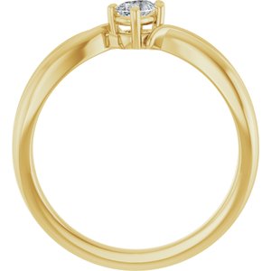 10K Yellow Gold 4.5x3 mm Pear Ring Mounting – image 3