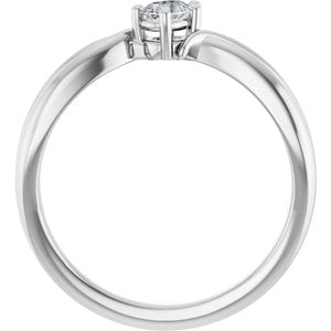 18K White Gold 4.5x3 mm Pear Ring Mounting – image 3