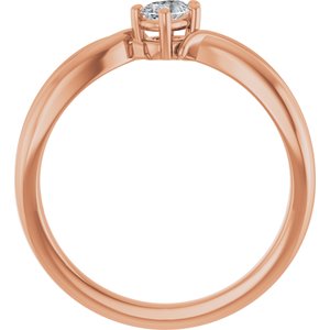 18K Rose Gold 4.5x3 mm Pear Ring Mounting – image 3