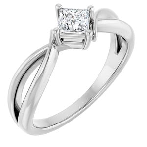Continuum Sterling Silver 3.75x3.75 mm Square Ring Mounting