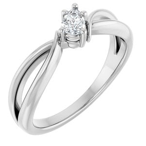 14K White Gold 4.5x3 mm Pear Ring Mounting