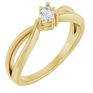 10K Yellow Gold 4.5x3 mm Pear Ring Mounting