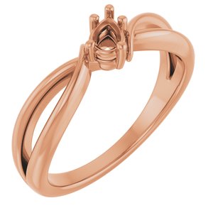 18K Rose Gold 4.5x3 mm Pear Ring Mounting – image 2