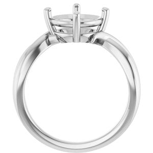 14K White Gold 9 mm Round Ring Mounting – image 4