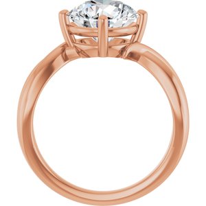 18K Rose Gold 9 mm Round Ring Mounting – image 3