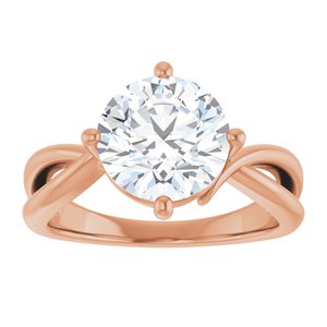 18K Rose Gold 9 mm Round Ring Mounting – image 5
