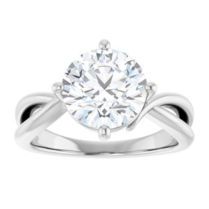 10K White Gold 9 mm Round Ring Mounting – image 5