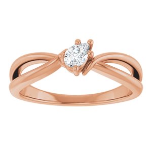 18K Rose Gold 4.5x3 mm Pear Ring Mounting – image 5