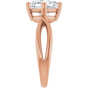 10K Rose Gold 7.5x7.5 mm Cushion Ring Mounting – image 7