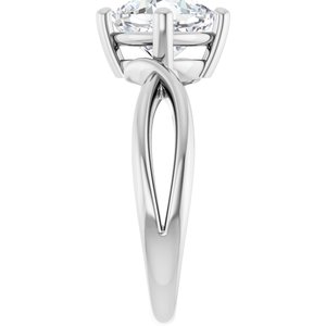 10K White Gold 7.5x7.5 mm Cushion Ring Mounting – image 7