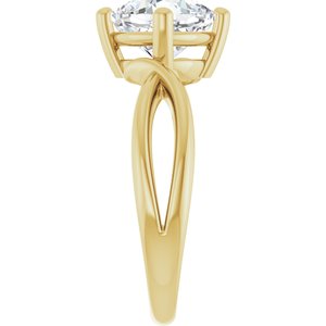 10K Yellow Gold 7.5x7.5 mm Cushion Ring Mounting – image 7