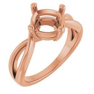 14K Rose Gold 7.5x7.5 mm Cushion Ring Mounting – image 2
