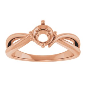 10K Rose Gold 5.5 mm Round Ring Mounting – image 6
