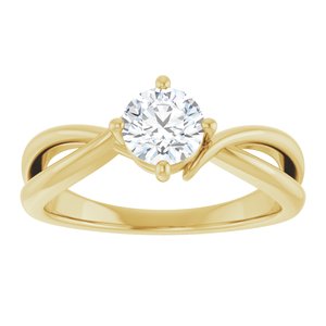 14K Yellow Gold 5.5 mm Round Ring Mounting – image 5