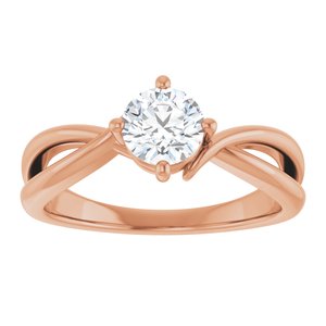 10K Rose Gold 5.5 mm Round Ring Mounting – image 5