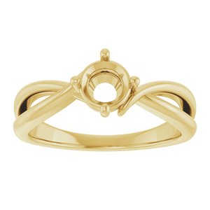 14K Yellow Gold 5.5 mm Round Ring Mounting – image 6
