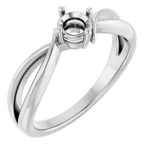 Sterling Silver 4.4 mm Round Ring Mounting – image 2