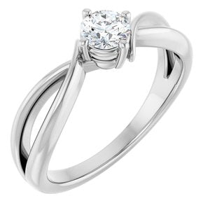 10K White Gold 4.4 mm Round Ring Mounting