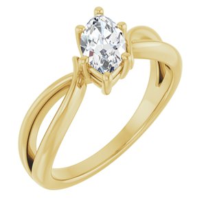 18K Yellow Gold 8x4.5 mm Marquise Ring Mounting