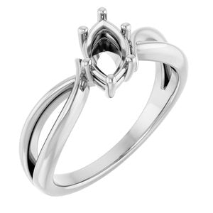 14K X1 White Gold 8x4.5 mm Marquise Ring Mounting – image 2