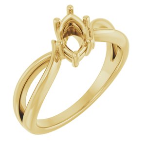 14K Yellow Gold 8x4.5 mm Marquise Ring Mounting – image 2
