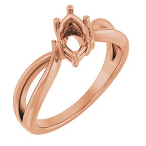 10K Rose Gold 8x4.5 mm Marquise Ring Mounting – image 2