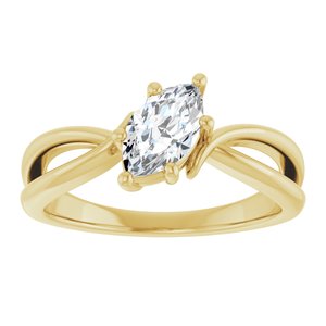 10K Yellow Gold 8x4.5 mm Marquise Ring Mounting – image 5