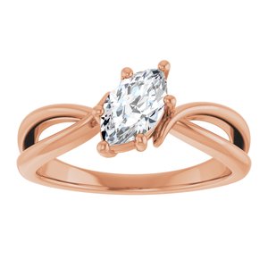 14K Rose Gold 8x4.5 mm Marquise Ring Mounting – image 5