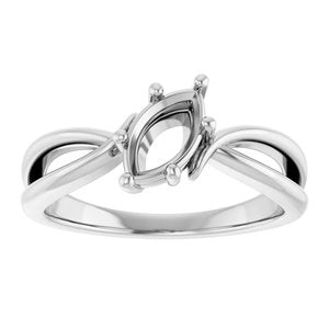 14K X1 White Gold 8x4.5 mm Marquise Ring Mounting – image 6