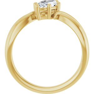 14K Yellow Gold 8x4.5 mm Marquise Ring Mounting – image 3